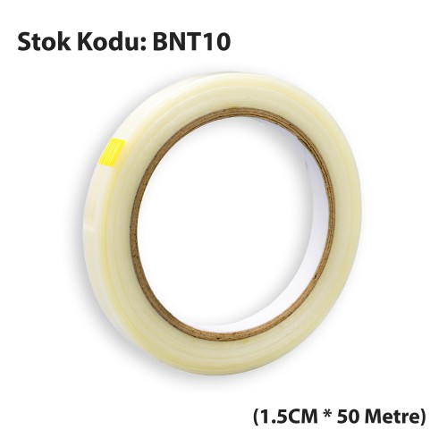 BNT10 Nuks İpli Montaj Bantı - Lifli Flament Bant 15MM (1.5CM) 50 Metre Fibrous Flament Tape